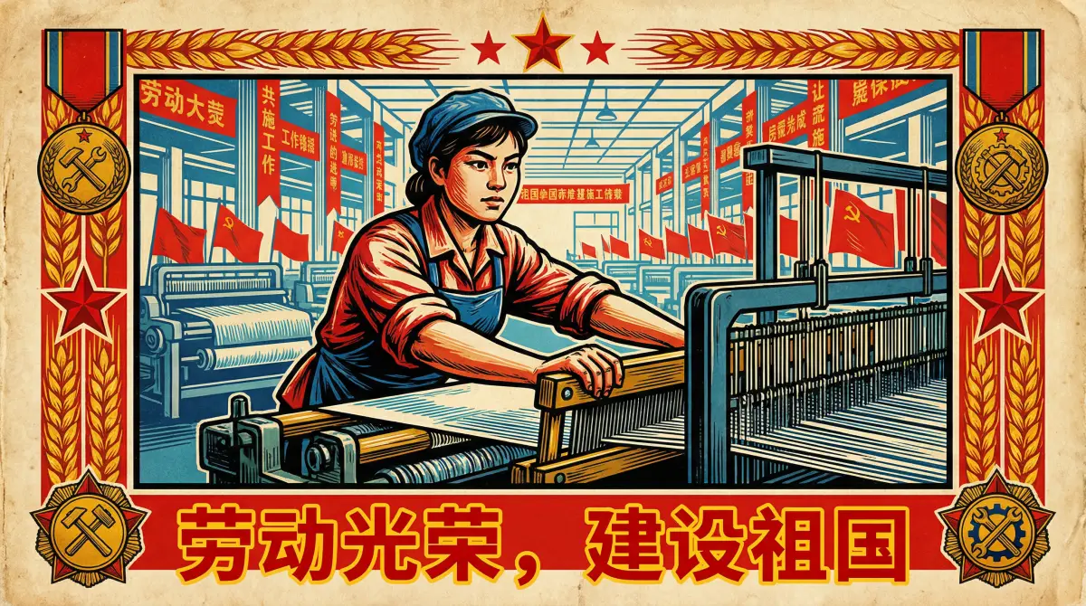 纺织女工宣传画 - 51视频 巾帼劳模